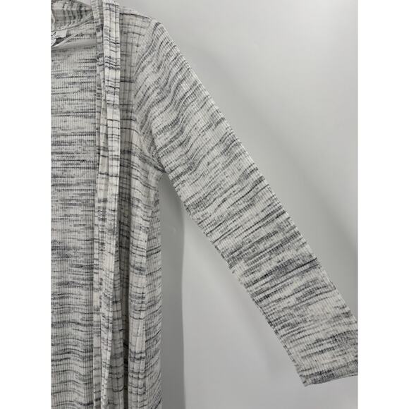 Magaschoni Duster Cardigan Sweater Womens XL Heather Gray Stretchy Knit Open - Picture 2 of 15